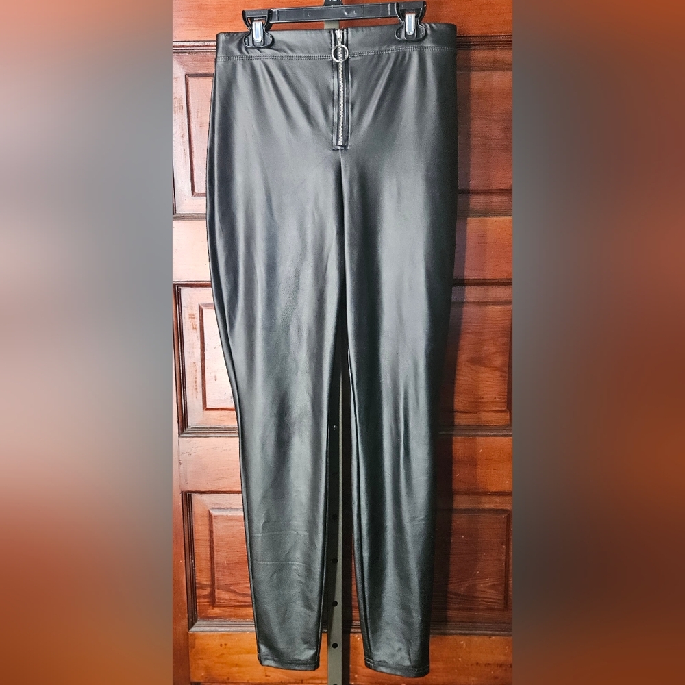 S, Wild Fable Black High Waisted Liquid Leggings, Faux Leather